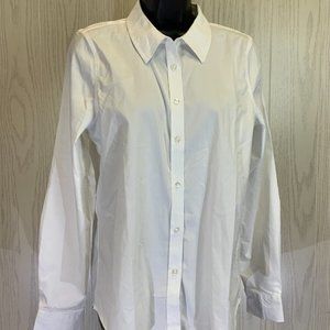 SOILED Chaps Women's Button Down Long Sleeve Dress Shirt White Size XL $60 EE139